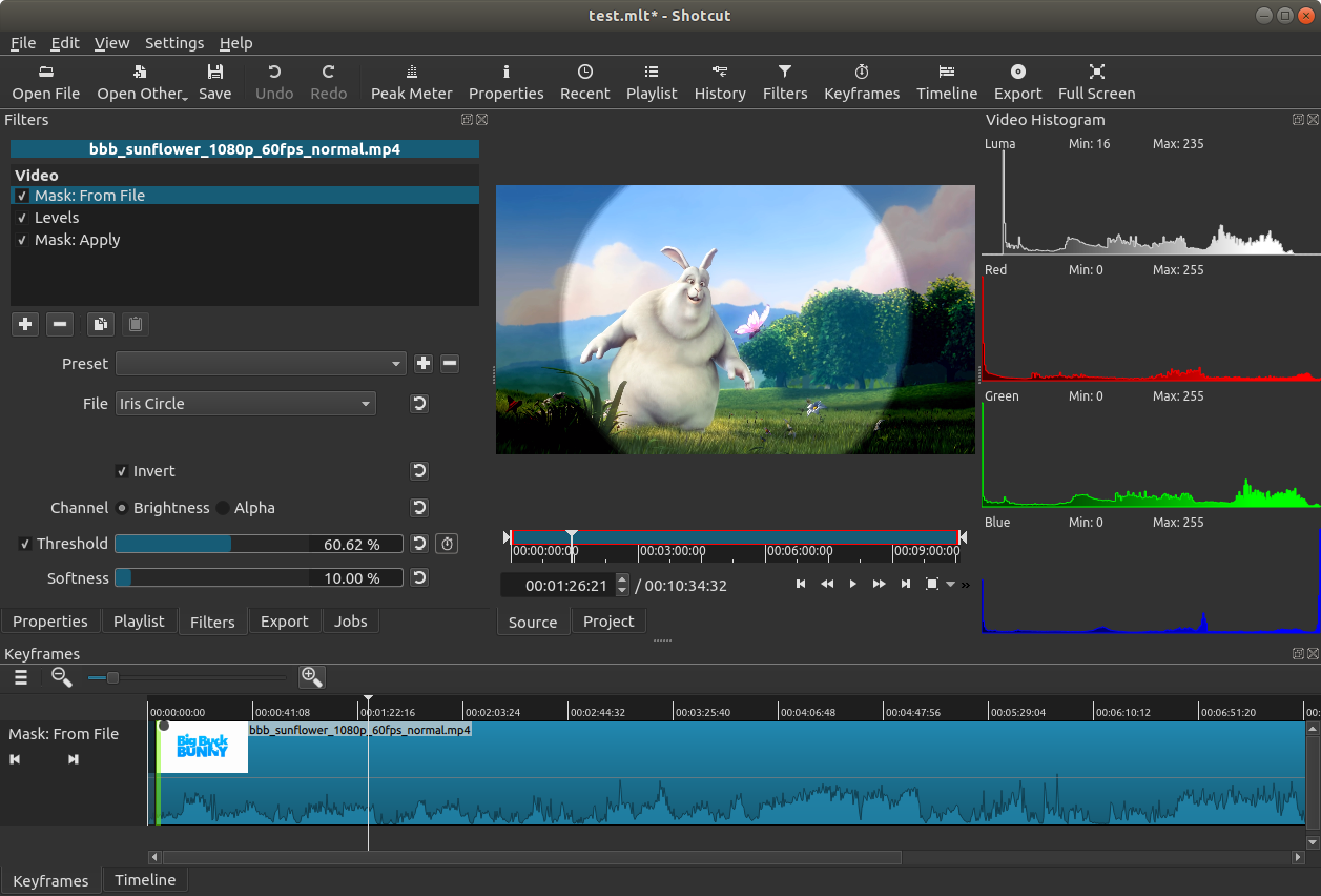 shotcut video editor zoom