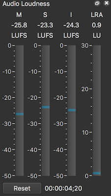 v16.04 screenshot of loudness meter