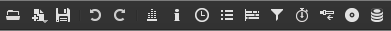 Screenshot of the main toolbar with small icons and no text underneath